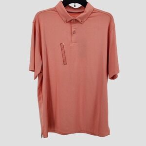Walter‎ Hagen P11 Championship Stripe Golf Polo Shirt Stretch Pink Peach Mens L